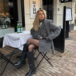 Tommy Hilfiger Womens Imina Faux Leather Knee-High Riding Boots Size 6